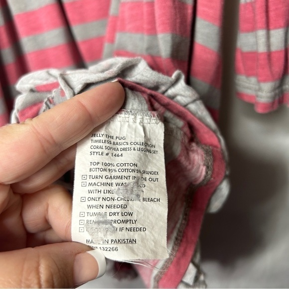 Jelly the Pug Coral & Gray Sophia Dress size 5 - Picture 3 of 6